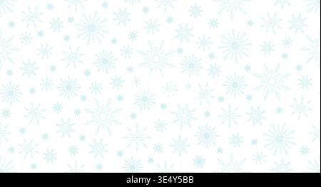 Snowflakes winter seamless pattern illustration Stock Vector