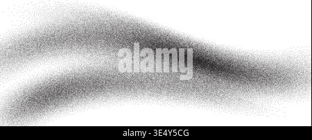 Grain wavy background. Gritty noise curved gradient with dots. Sand and dusty long splash. Vector trail with stippling effect backdrop. Powder noise g Stock Vector
