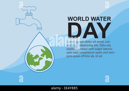 Creative World Water Day Greeting stock vector Stock Vector