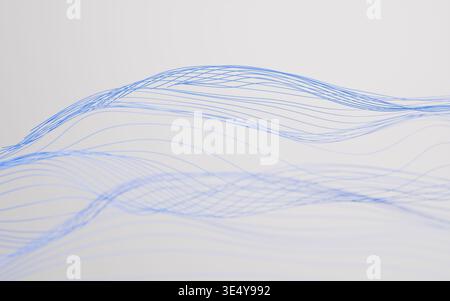 Abstract curved lines background, 3d rendering. 3d illustration. Stock Photo