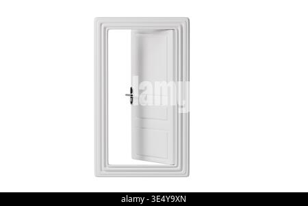 White creative door, 3d rendering. 3d illustration. Stock Photo