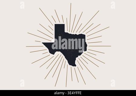 USA, Texas state. Texas map silhouette Stock Vector