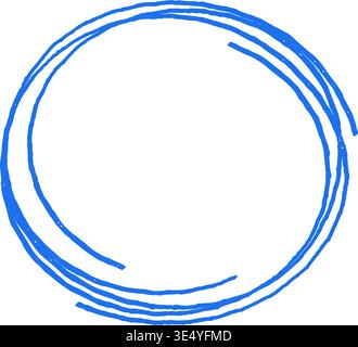 A rough, scribbled circle, creating an imperfect and artistic frame or focus element. This hand drawn vector illustration with a grunge texture is gre Stock Vector
