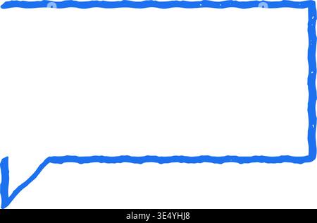 A rectangular speech bubble with a serrated top edge, drawn in a unique doodle style. This vector illustration with a grunge texture is ideal for comi Stock Vector