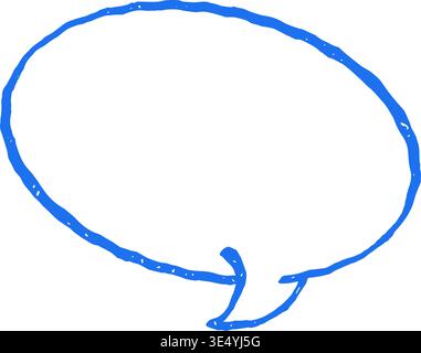 A classic oval speech bubble, perfect for adding text, thoughts, or dialogue. This hand drawn vector illustration with a grunge texture is essential f Stock Vector