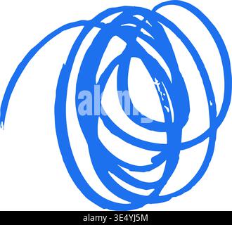 An abstract and chaotic scribble tangle, created with energetic, random lines. This hand drawn vector illustration with a heavy grunge texture is idea Stock Vector