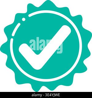 Checkmark Approval Badge Icon Quality Verified Certified Symbol Stock Vector