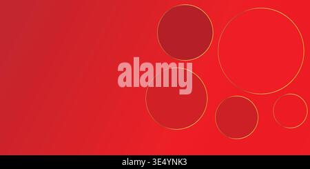 Abstract red gradient circle composition modern geometric background for branding packaging wallpaper and digital design Stock Vector