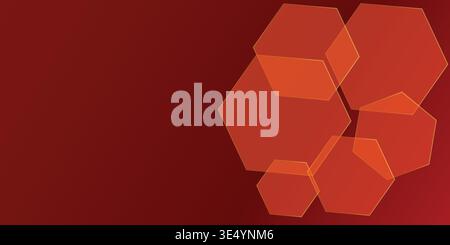 Overlapping hexagon shapes arranged on a background Stock Vector