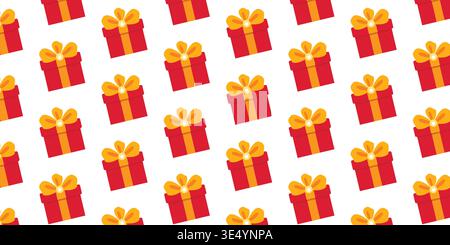 Colorful gift box seamless pattern bright festive wrapping paper background for celebration packaging and decoration design Stock Vector