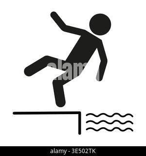Diving person icon. Pier water symbol. Pool jump Vector. Summer sport sign. EPS 10. Stock Vector