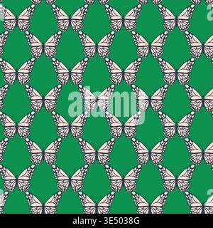 Seamless pattern with funny colorful Butterflies, flowers. Color flat vector illustration for invitation, poster, card, textile, fabric. Butterfly Stock Vector