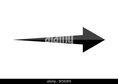 Black arrow Vector. Direction pointer icon. Navigation symbol sign. Sharp minimalist shape. Manual vector only. No autotrace used. EPS 10. Stock Vector