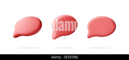 Red speech bubble icons in 3d Stock Vector