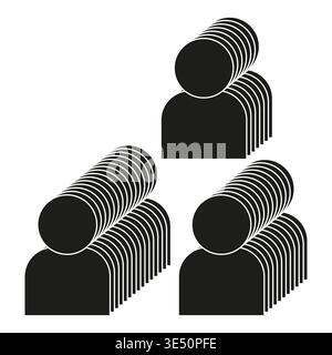 People group Vector. Business team set. Staff crowd symbol. Human figure collection. Manual vector only. No autotrace used. EPS 10. Stock Vector