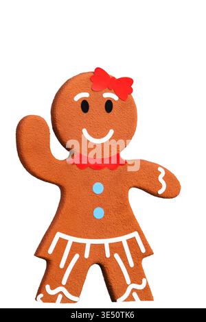 A photo of a large gingerbread man on a white background Stock Photo