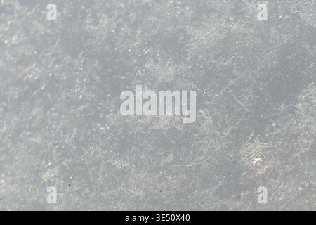 Snow in winter, macro texture. Snowflakes Stock Photo