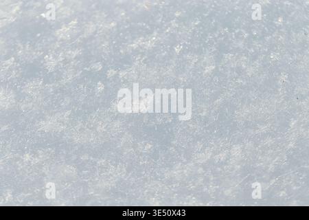 White snow texture macro. Winter background. Snowflakes Stock Photo