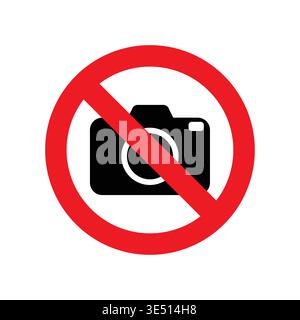 No camera sign icon indicating photography restriction and image capture prohibition concept Stock Vector