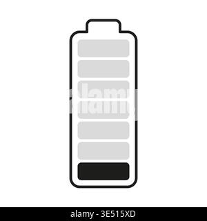 Low battery icon. Single energy cell. Power level Vector. Black charge symbol. Manual vector only. No autotrace used Stock Vector