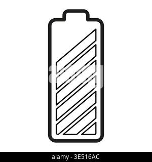 Battery charge icon. Power level symbol. Energy status Vector. Half full battery. Manual vector only. No autotrace used. Stock Vector
