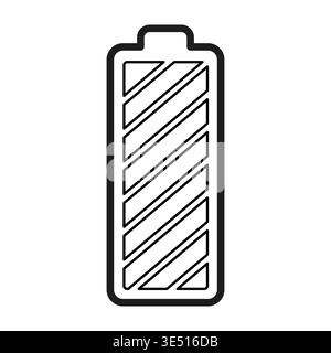Full battery icon. Energy level symbol. Power cell Vector. Charge status sign. Manual vector only. No autotrace used Stock Vector