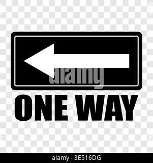 One way sign. White arrow Vector. Road traffic symbol. Transportation navigation guidance mark. Stock Vector