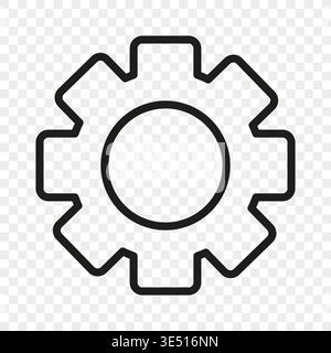 Settings gear icon. Mechanical Vector symbol. Machine engine element. Technical option sign. Cogwheel metal service tools. Stock Vector