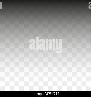 Black vertical gradient. Transparency grid pattern. Dark vector backdrop. Shaded top surface. Manual vector only. No autotrace used. Stock Vector