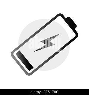 Battery charging icon. Flash power Vector. Lightning energy symbol. Electrical status indicator. Manual vector only. No autotrace used. Stock Vector