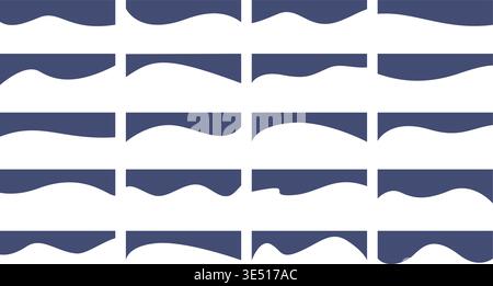 Wavy headers. Simple flat header with wave edge. Decorative elements for different design, certificate, banners, posters, ad, presentation, sapid Stock Vector
