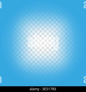 Cyan square background. White center glow. Light Vector atmosphere. Sky color effect. Manual vector only. No autotrace used. Stock Vector