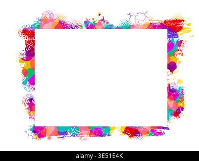 Frame of colored blots. Hand drawn. Not AI, vector illustration. Stock Vector