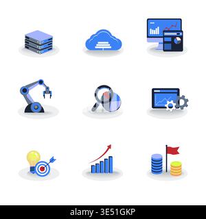 Perfect for startup presentations, web development, fintech, digital transformation, artificial intelligence and data analytics concepts. Stock Vector