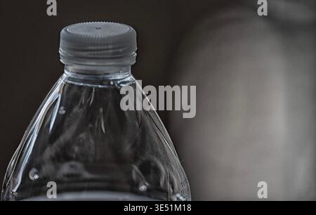 The top of a clear plastic bottle Stock Photo