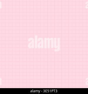 Seamless pink grid pattern on a light pink background. Pastel pink thin line graph paper. This minimalist vector illustration is perfect for digital p Stock Vector