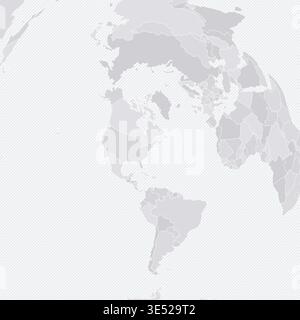 Customizable Wireframe World Map from New York - Azimuthal Equidistant Stock Vector