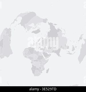 Customizable Wireframe World Map from Moscow - Azimuthal Equidistant Stock Vector
