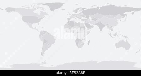 Customizable World Map Standard (Plate Carrée) - Equirectangular Stock Vector