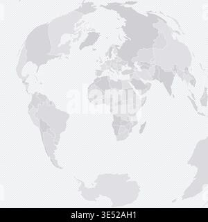 Customizable Wireframe World Map from Lagos - Azimuthal Equidistant Stock Vector