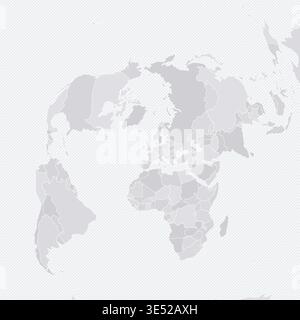 Customizable Wireframe World Map from London - Azimuthal Equidistant Stock Vector