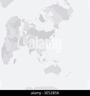 Customizable Wireframe World Map from Beijing - Azimuthal Equidistant Stock Vector