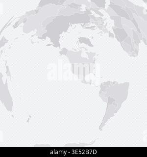 Customizable World Map from Los Angeles - Azimuthal Equidistant Stock Vector