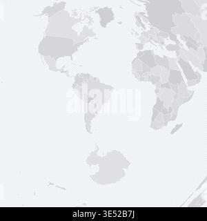 Customizable World Map from São Paulo - Azimuthal Equidistant Stock Vector