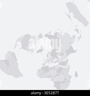 Customizable World Map from North Pole - Azimuthal Equidistant Stock Vector