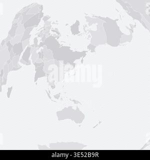 Customizable Wireframe World Map from Tokyo - Azimuthal Equidistant Stock Vector