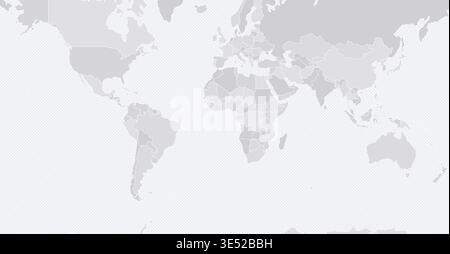 Customizable Wireframe World Map Standard - Mercator Projection Stock Vector