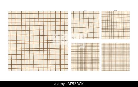 Topographic Contour Hand Drawn Grid Pattern Regional Survey Map - Sketched Lattice Tile with Rustic Charm for Skill and Decoration Projects Stock Vector