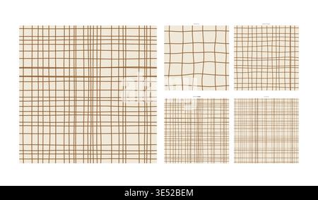 Topographic Contour Hand Drawn Grid Design Nuanceed Survey Map - Natural Repeating Grid with Irregular Stroke Weight for Surface Surface with Stock Vector