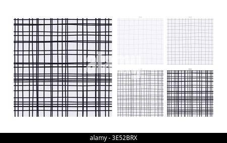 Pencil Sketch Hand Drawn Grid Design Press Graphite Study - Artisan Line Marking with Natural Pen Wobble for Craft and Stationery Featuring Natural Stock Vector